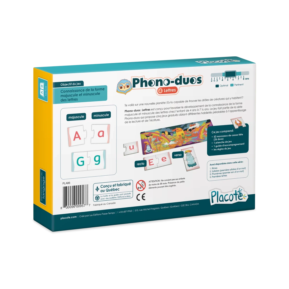 Phono - duos : Lettres - Jeux éducatifs - Boutique LeoLudo - Placote