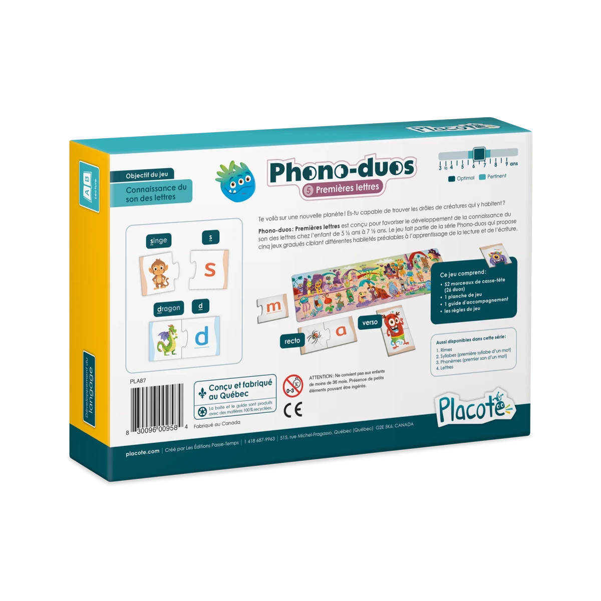 Phono - duos: Premieres lettres - Jeux éducatifs - Boutique LeoLudo - Placote