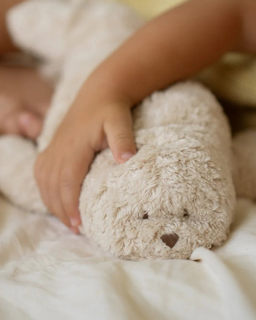 Phoque Moonie sable – Peluche apaisante biologique avec veilleuse - Jouets d'éveil - Boutique LeoLudo - moonie