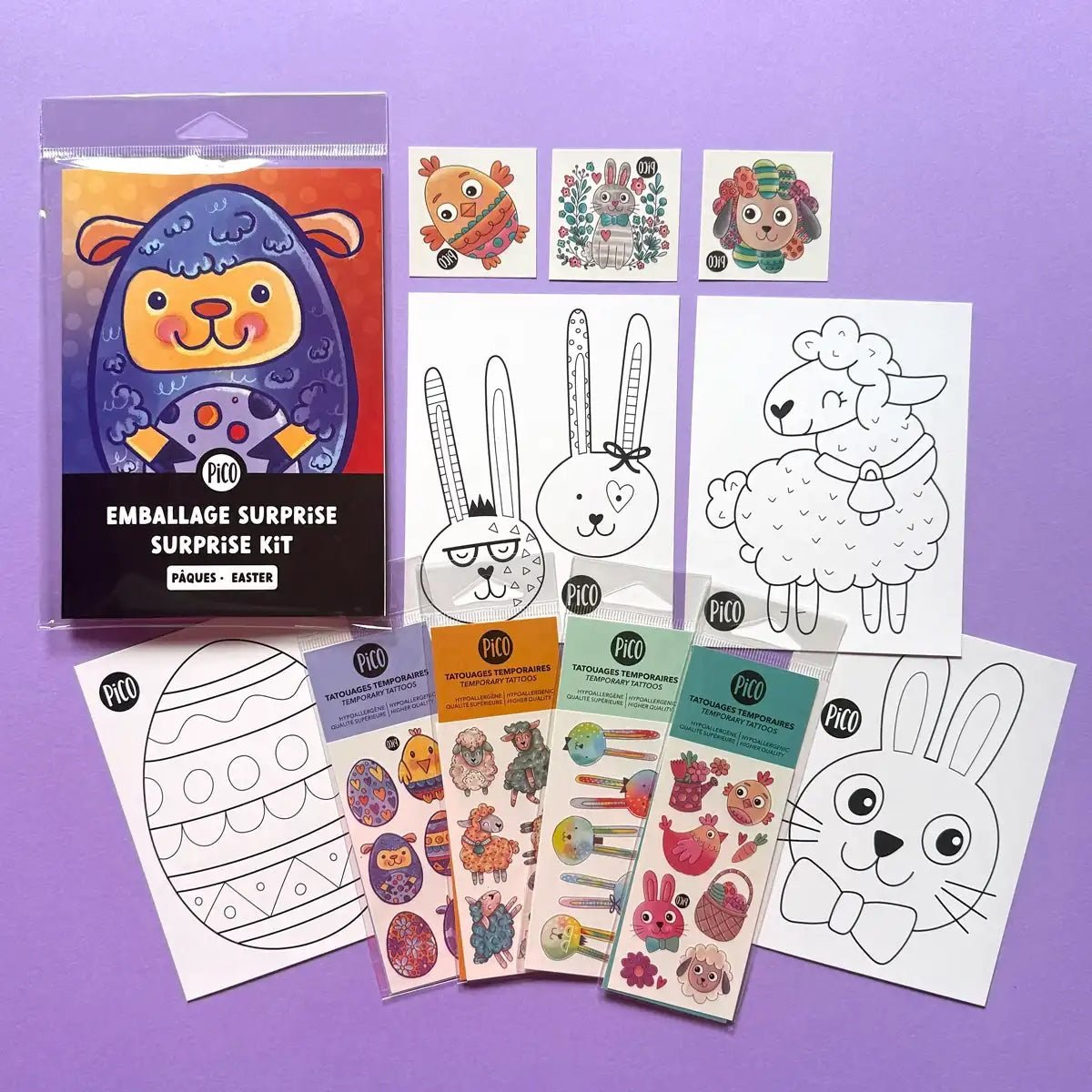 PICO Tatouage temporaire - Ensemble de Pâques - Art & bricolage - Boutique LeoLudo - PiCO