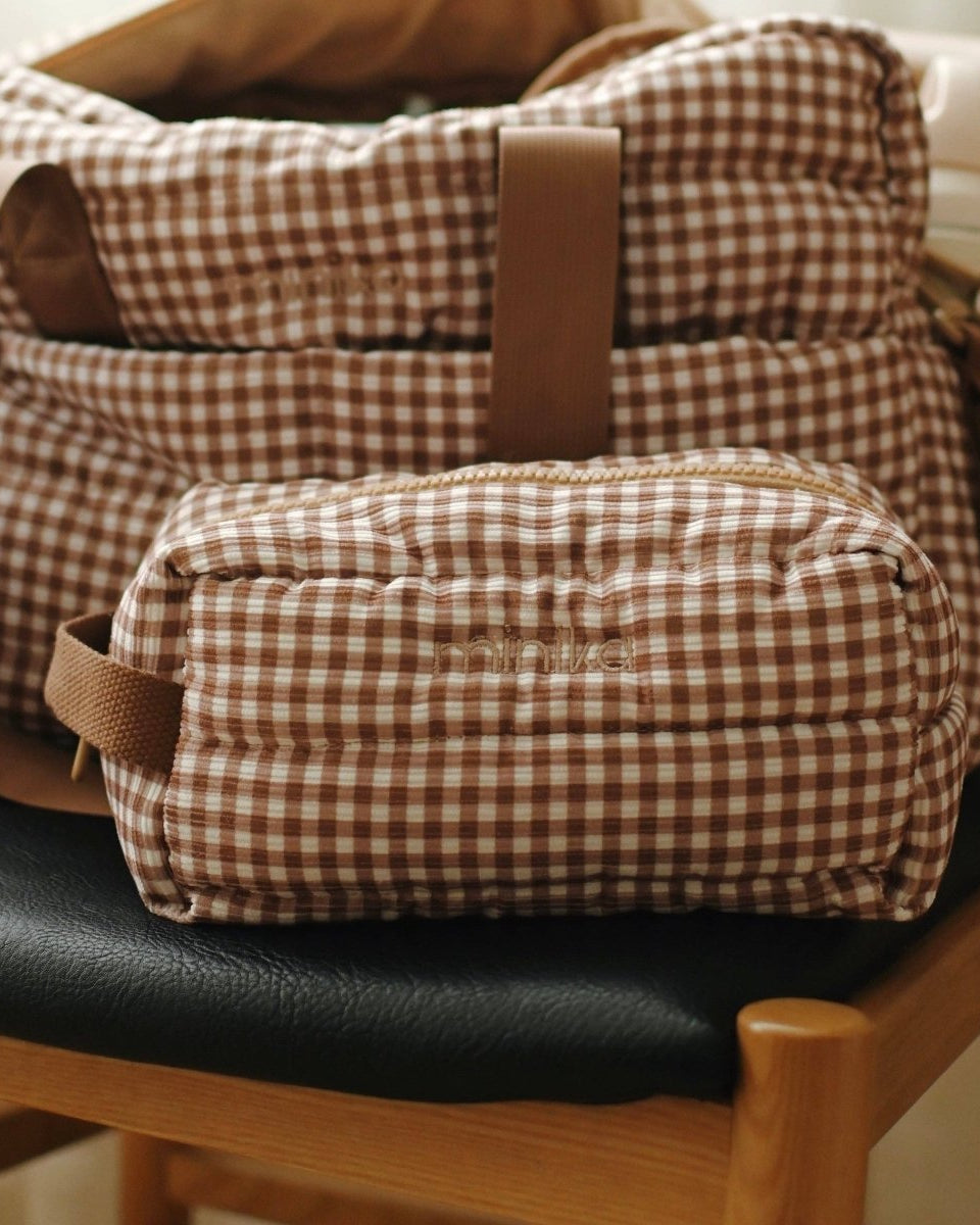 Pochette - Vichy brown -Sacs- Boutique LeoLudo-Minika