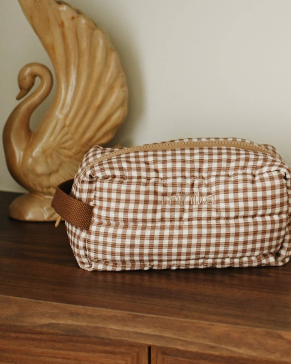Pochette - Vichy brown -Sacs- Boutique LeoLudo-Minika