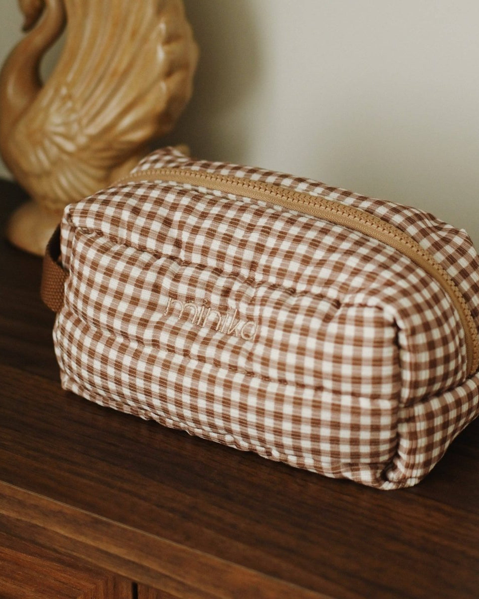Pochette - Vichy brown -Sacs- Boutique LeoLudo-Minika