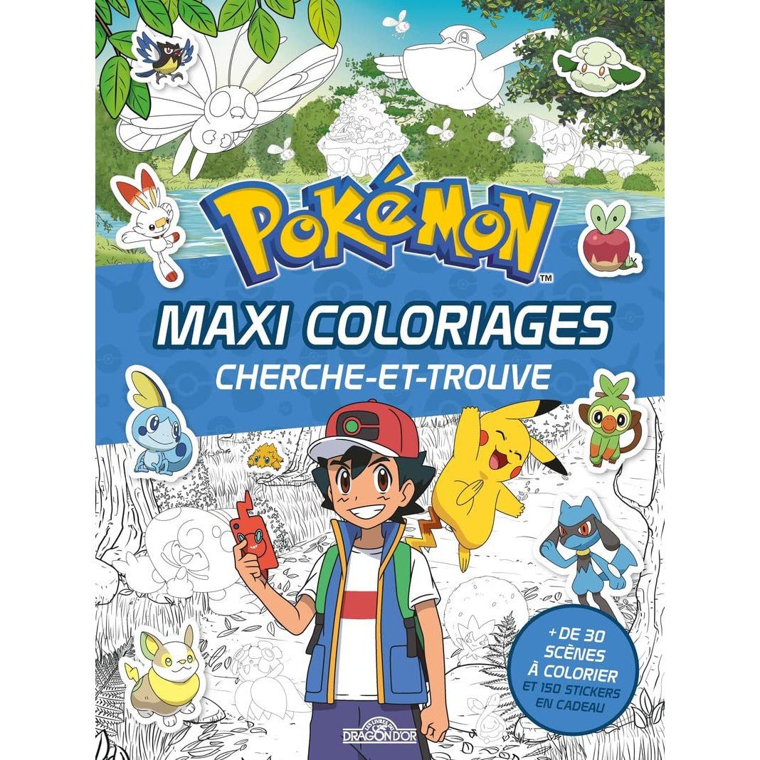 Pokémon - Maxi coloriages cherche - et - trouve - Cahiers d'activités - Boutique LeoLudo - Dragon d'or