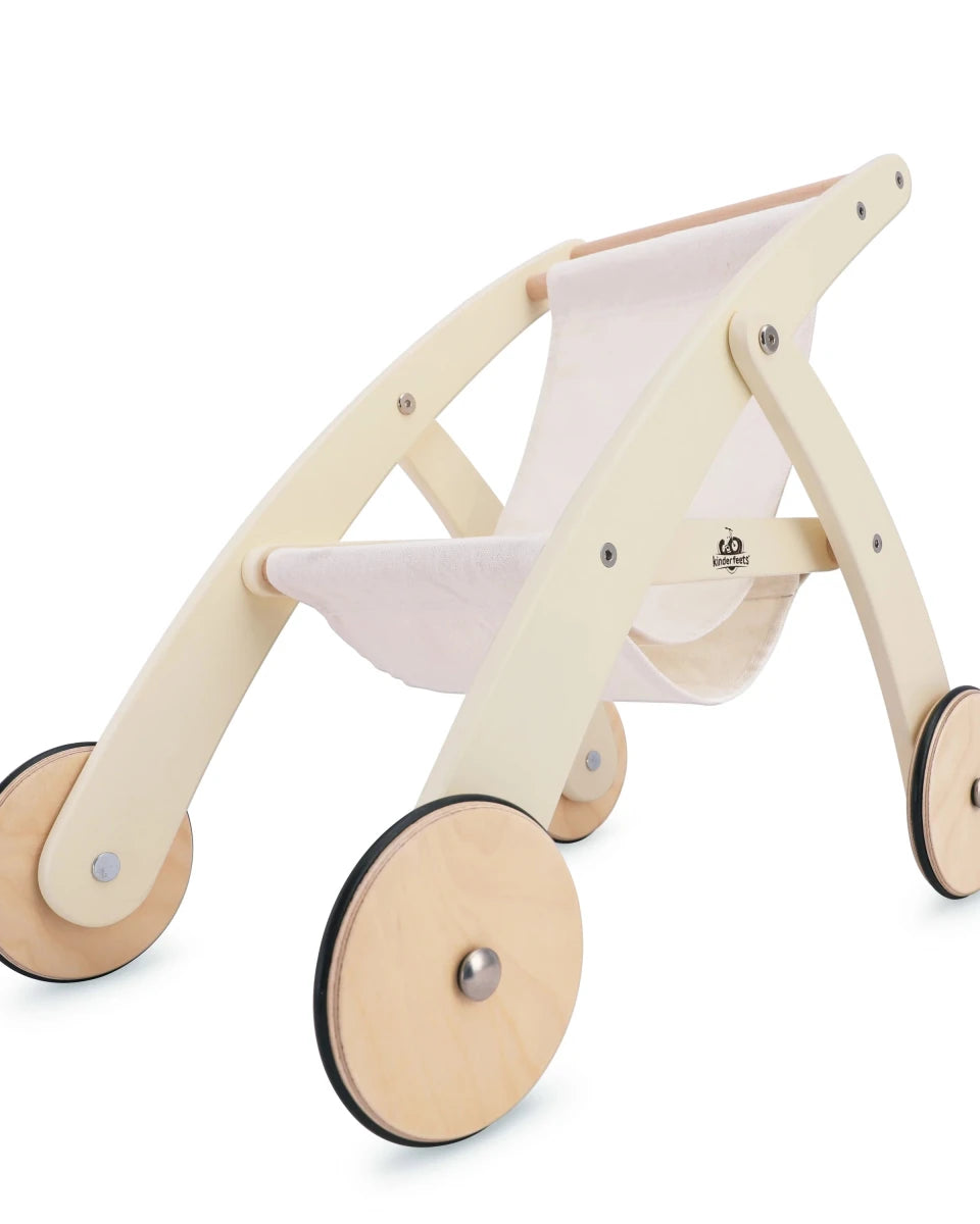 Poussette pour poupée en bois – Kinderfeets - Accessoires poupée - Boutique LeoLudo - Kinderfeets
