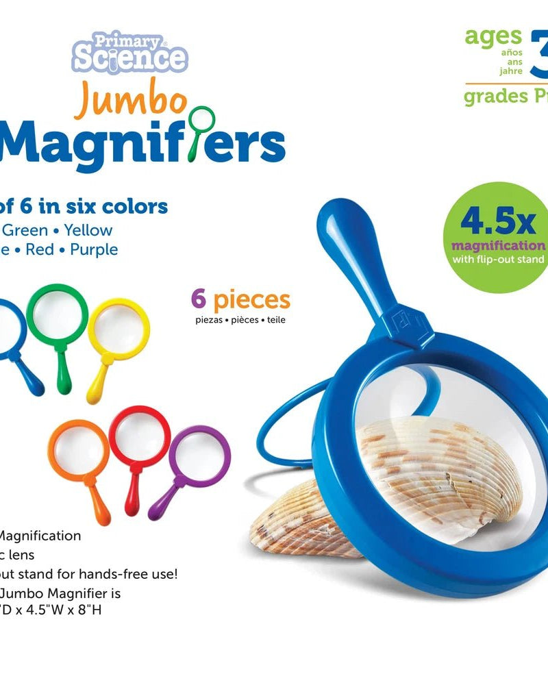 Primary Science - Loupes jumbo (6 pcs - sans support) - Jeux scientifiques - Boutique LeoLudo - Learning Resources