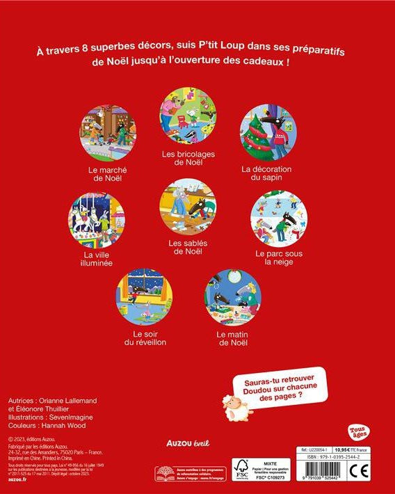 P'tit Loup Cherche et trouve des tout-petits - Vive Noël -Livres- Boutique LeoLudo-Auzou