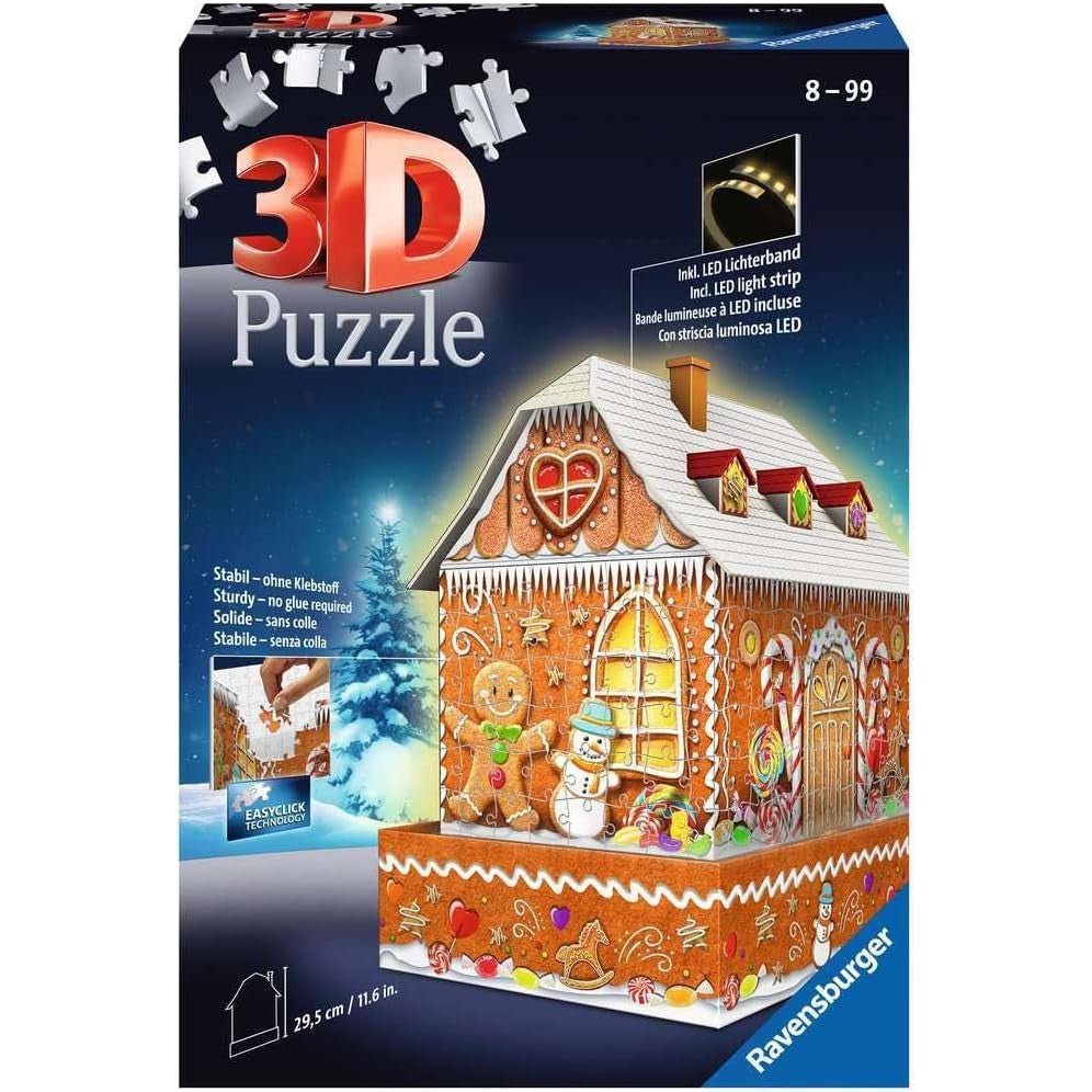 Puzzle 3D Maison en pain d'épices (216 pcs) -Casse-têtes- Boutique LeoLudo-Ravensburger