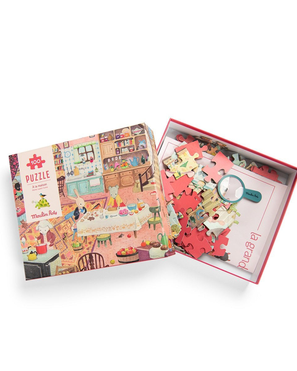 Puzzle à la maison 100 pcs - Grande Famille -Casse-têtes- Boutique LeoLudo-Moulin Roty