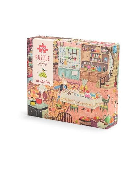 Puzzle à la maison 100 pcs - Grande Famille -Casse-têtes- Boutique LeoLudo-Moulin Roty