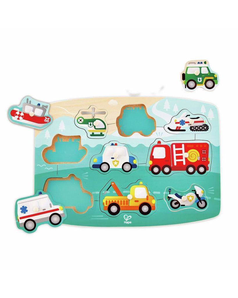 Puzzle bois - Véhicules de construction - Casse - têtes - Boutique LeoLudo - Hape