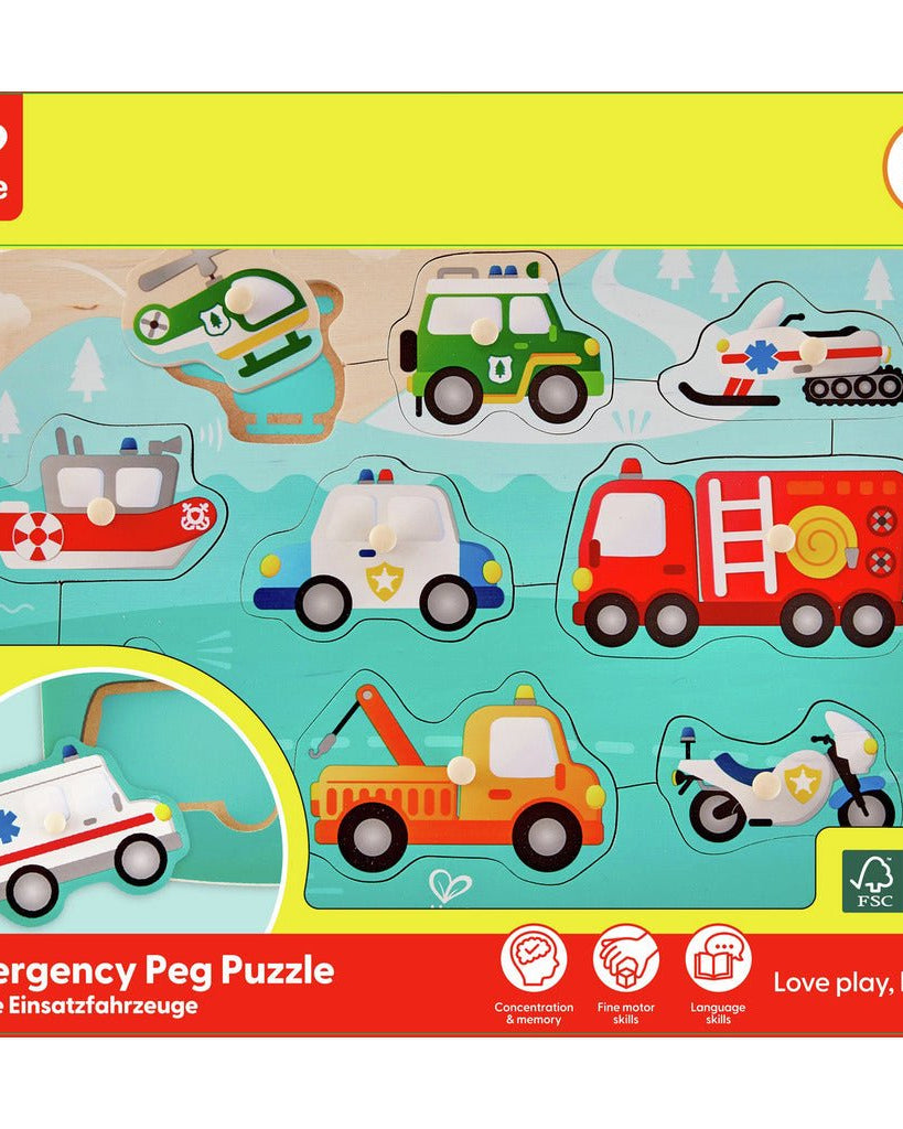 Puzzle bois - Véhicules de construction - Casse - têtes - Boutique LeoLudo - Hape