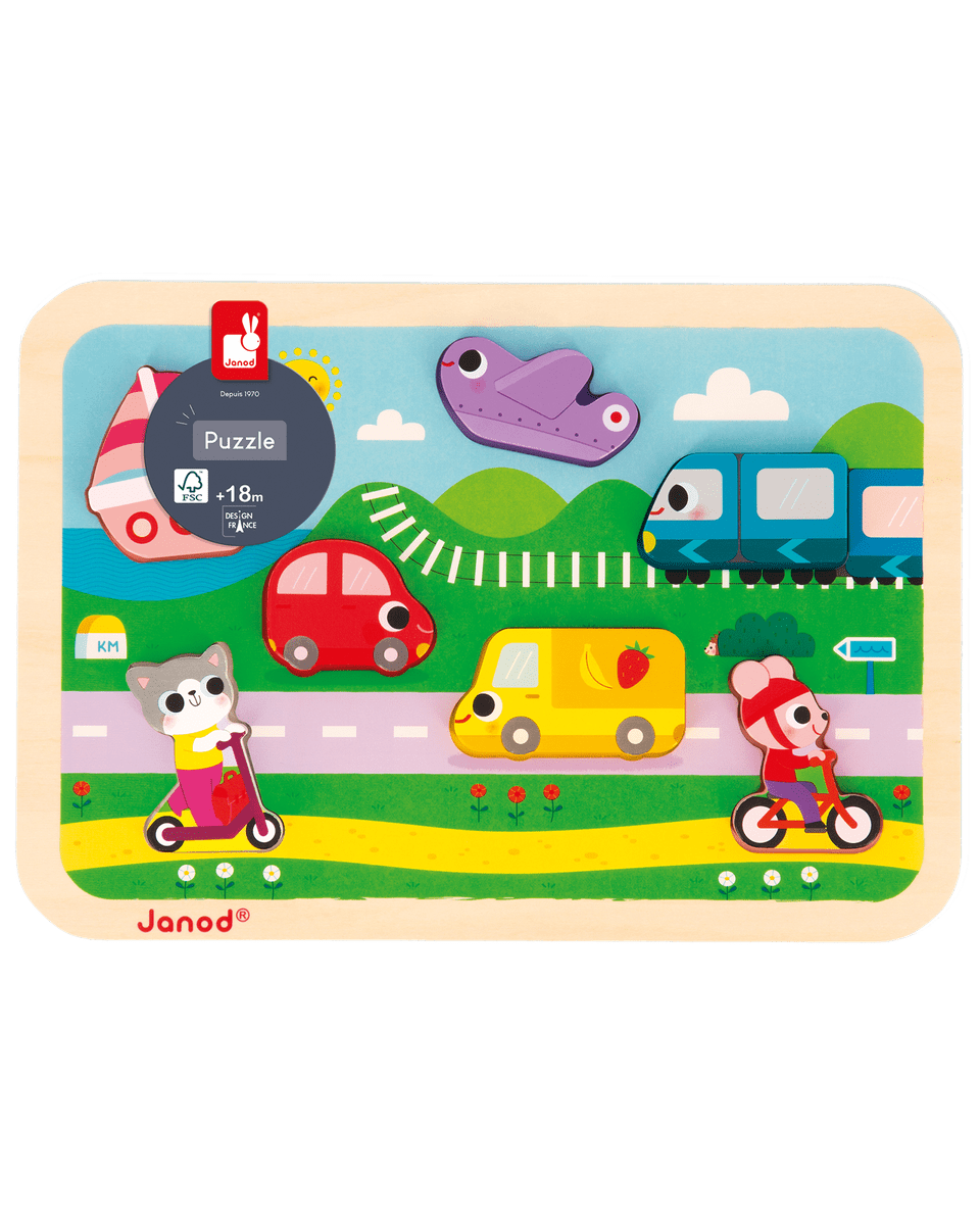 Puzzle Chunky Véhicules : Apprentissage ludique Casse-têtes- Boutique LeoLudo