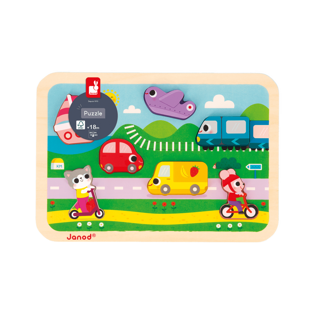 Puzzle Chunky Véhicules : Apprentissage ludique Casse-têtes- Boutique LeoLudo