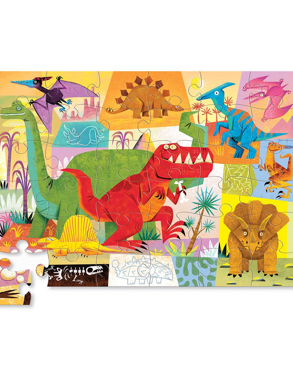 Puzzle de sol - Dinosaures (36 pcs) - Casse - têtes - Boutique LeoLudo - Crocodile Creek
