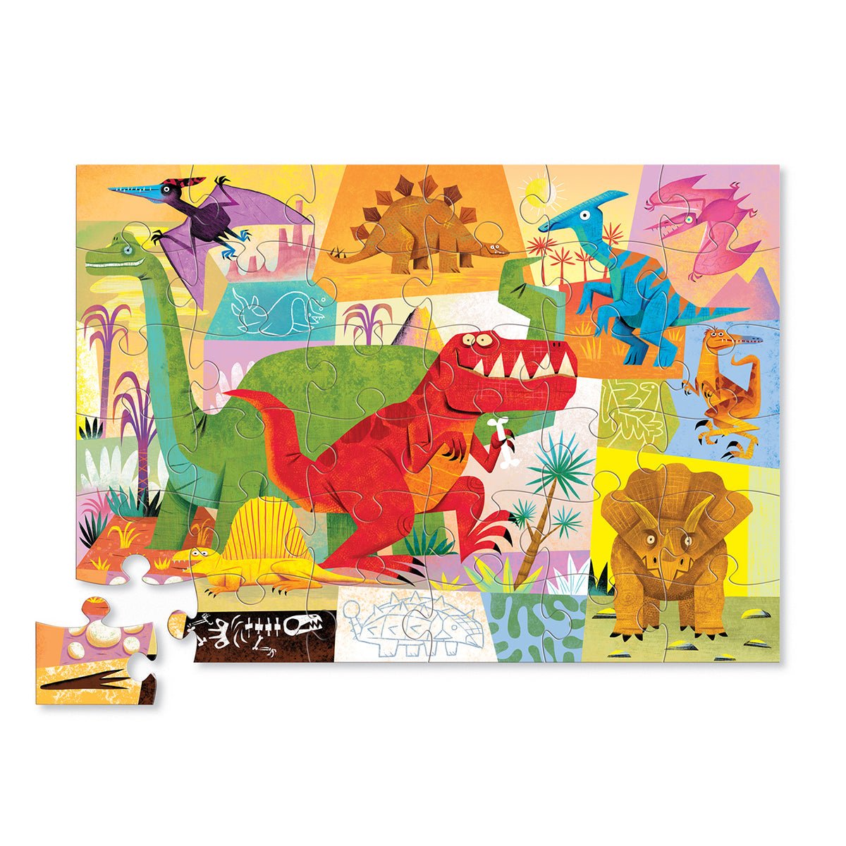 Puzzle de sol - Dinosaures (36 pcs) - Casse - têtes - Boutique LeoLudo - Crocodile Creek