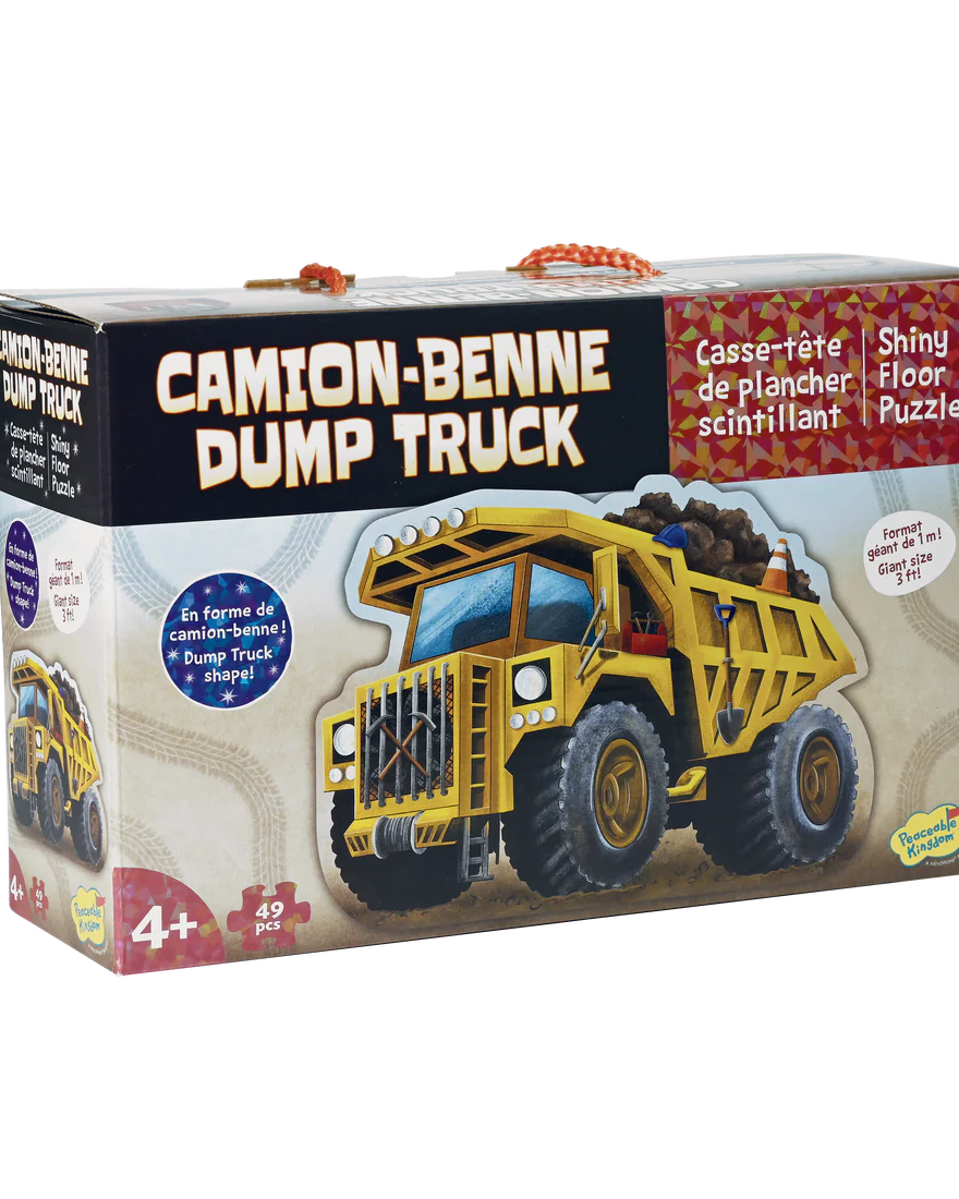 Puzzle de sol scintillant - Camion à benne -Casse-têtes- Boutique LeoLudo-Peaceable Kingdom
