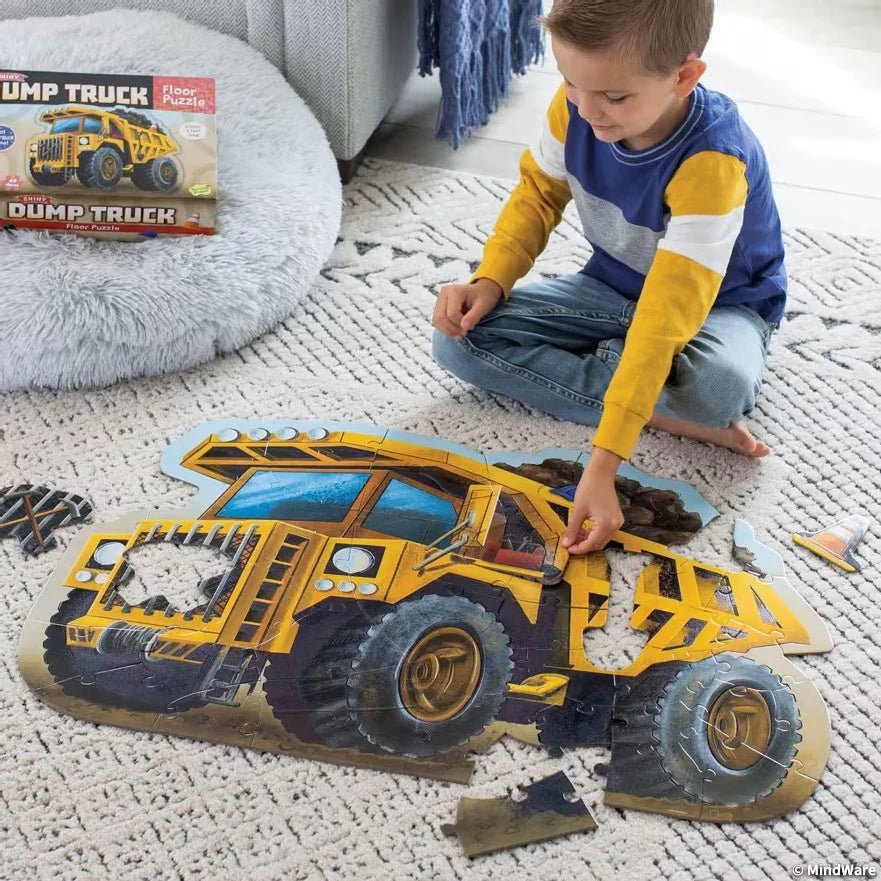 Puzzle de sol scintillant - Camion à benne -Casse-têtes- Boutique LeoLudo-Peaceable Kingdom