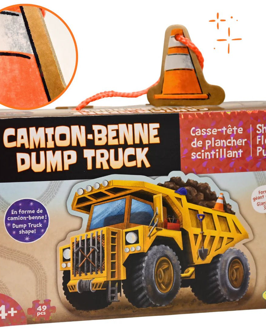 Puzzle de sol scintillant - Camion à benne -Casse-têtes- Boutique LeoLudo-Peaceable Kingdom