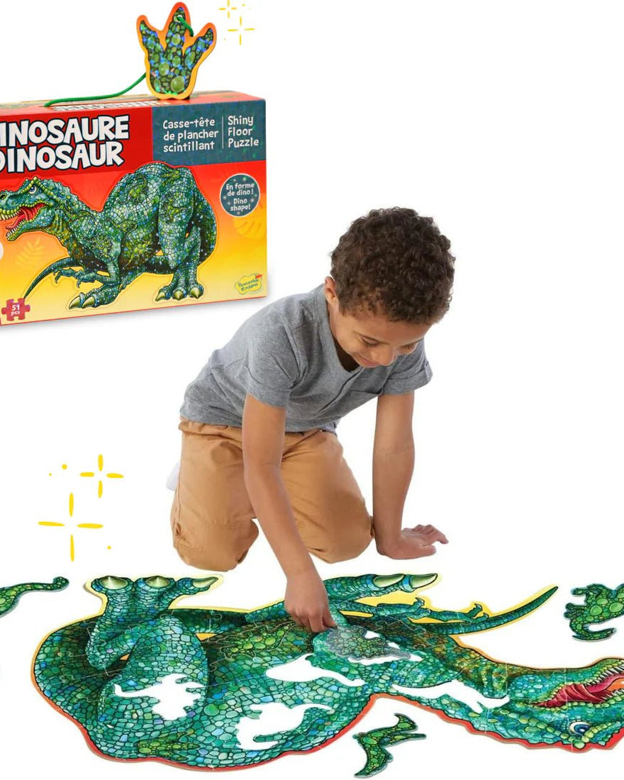 Puzzle de sol scintillant - Dinosaures -Casse-têtes- Boutique LeoLudo-Peaceable Kingdom