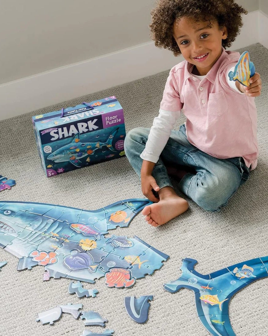 Puzzle de sol scintillant - Requin -Casse-têtes- Boutique LeoLudo-Peaceable Kingdom