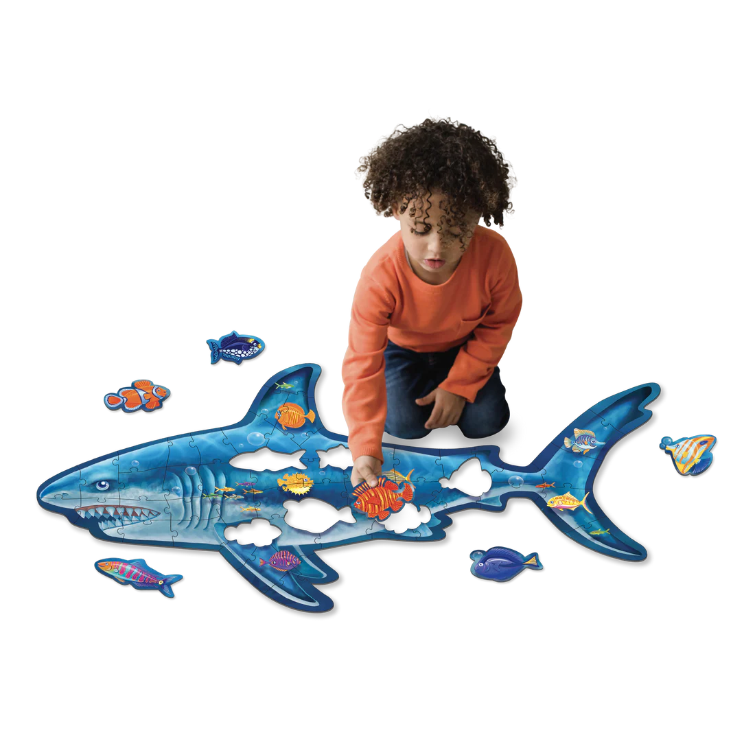 Puzzle de sol scintillant - Requin -Casse-têtes- Boutique LeoLudo-Peaceable Kingdom