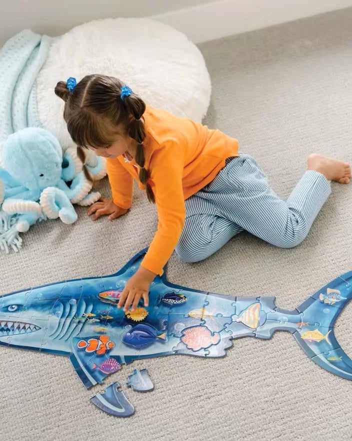 Puzzle de sol scintillant - Requin -Casse-têtes- Boutique LeoLudo-Peaceable Kingdom