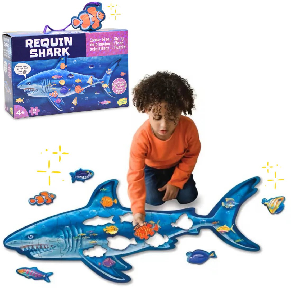 Puzzle de sol scintillant - Requin -Casse-têtes- Boutique LeoLudo-Peaceable Kingdom