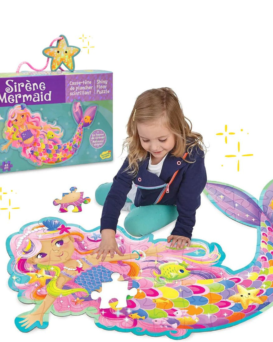 Puzzle de sol scintillant - Sirène -Casse-têtes- Boutique LeoLudo-Peaceable Kingdom