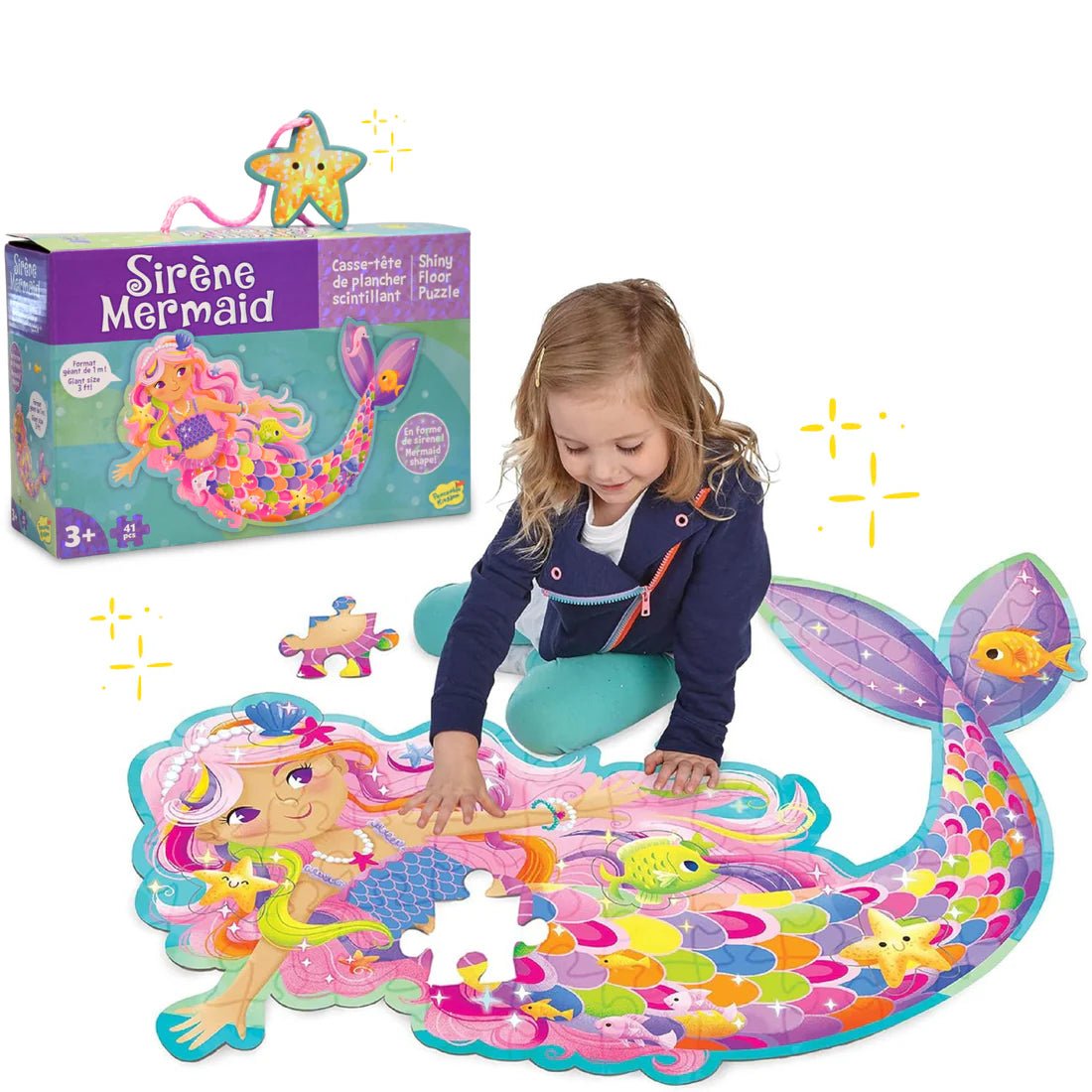 Puzzle de sol scintillant - Sirène -Casse-têtes- Boutique LeoLudo-Peaceable Kingdom