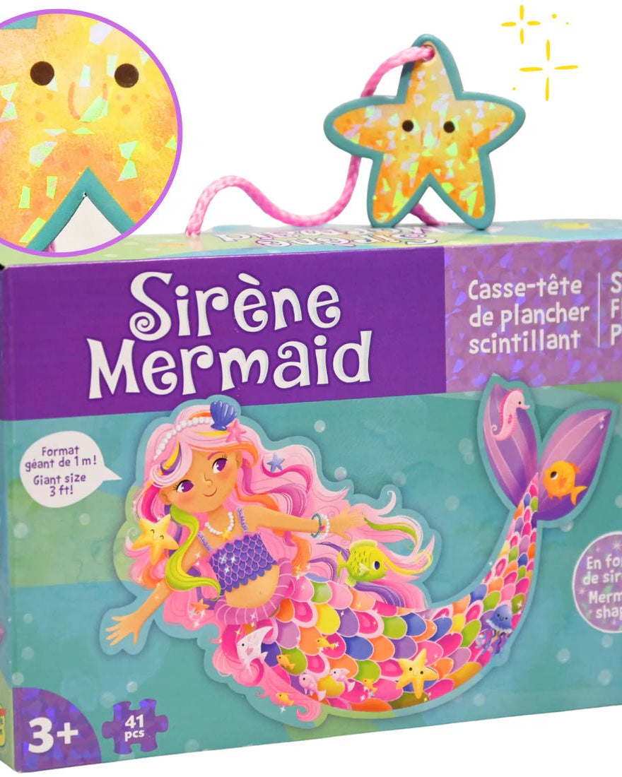 Puzzle de sol scintillant - Sirène -Casse-têtes- Boutique LeoLudo-Peaceable Kingdom