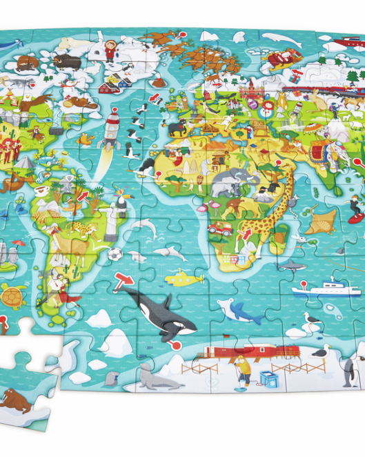 Puzzle du monde 2 en 1 - Casse - têtes - Boutique LeoLudo - Hape