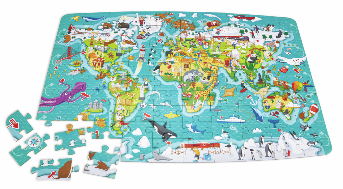 Puzzle du monde 2 en 1 - Casse - têtes - Boutique LeoLudo - Hape