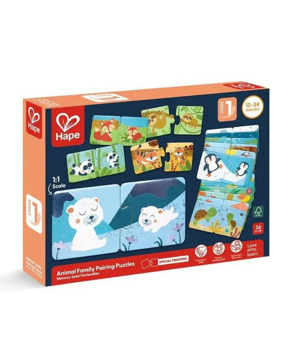 Puzzle duo familles d’animaux - Casse - têtes - Boutique LeoLudo - Hape
