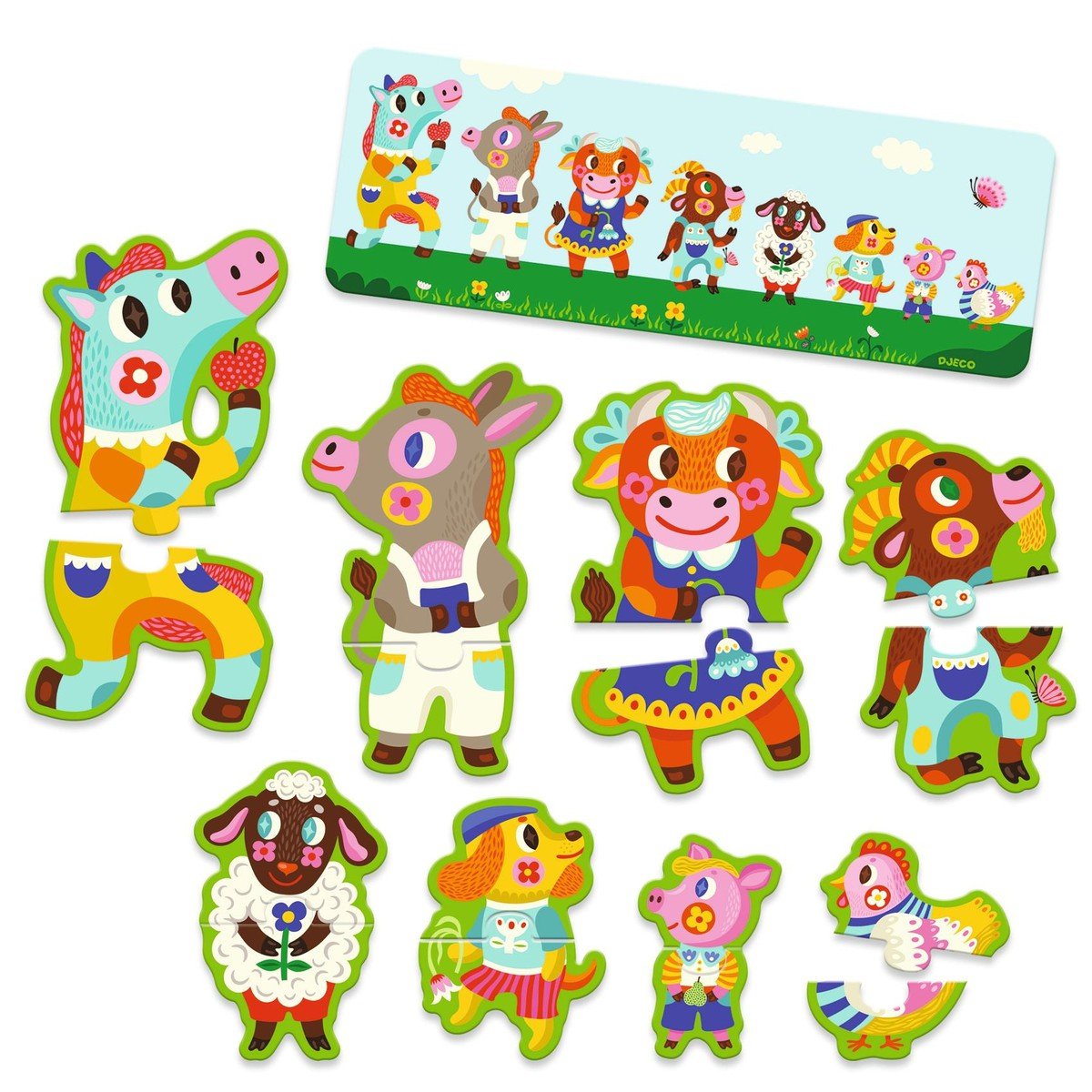 Puzzle duo - trio - Grands & petits à la ferme - Casse - têtes - Boutique LeoLudo - Djeco