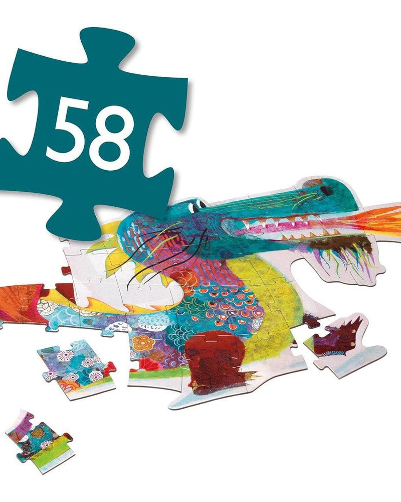 Puzzle géant Léon le dragon (58 pcs) - Casse - têtes - Boutique LeoLudo - Djeco