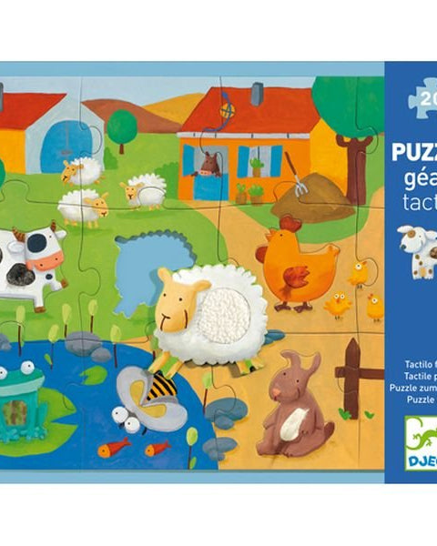 Puzzle géant Tactilo Ferme (12 + 8 pcs) - Casse - têtes - Boutique LeoLudo - Djeco