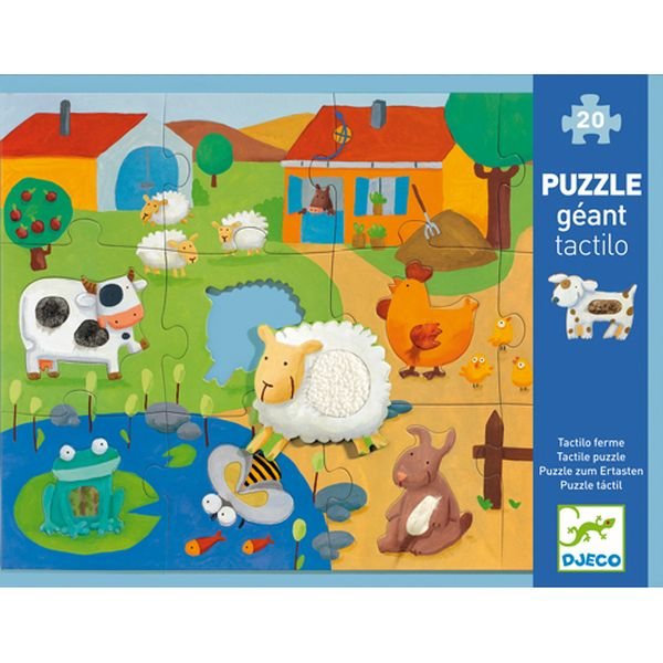Puzzle géant Tactilo Ferme (12 + 8 pcs) - Casse - têtes - Boutique LeoLudo - Djeco