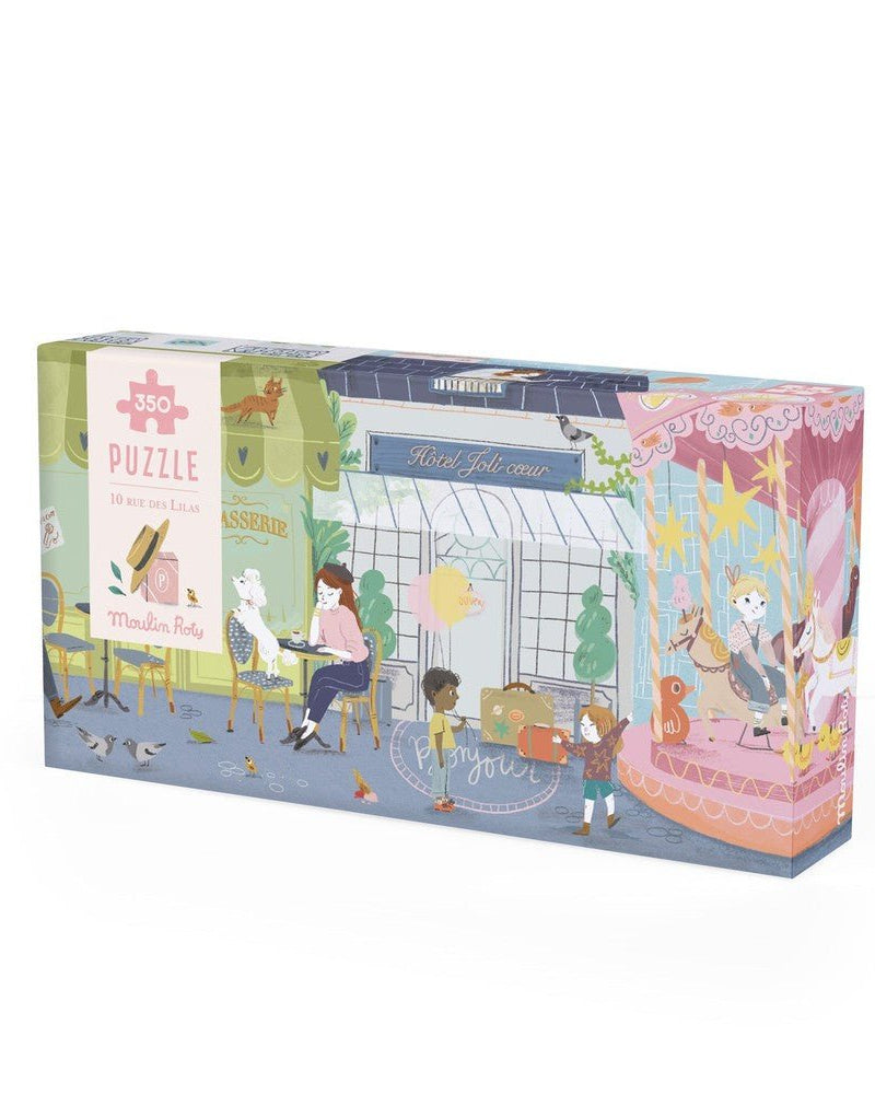 Puzzle panoramique 10 Rue des Lilas Paris (350 pcs) - Casse - têtes - Boutique LeoLudo - Moulin Roty
