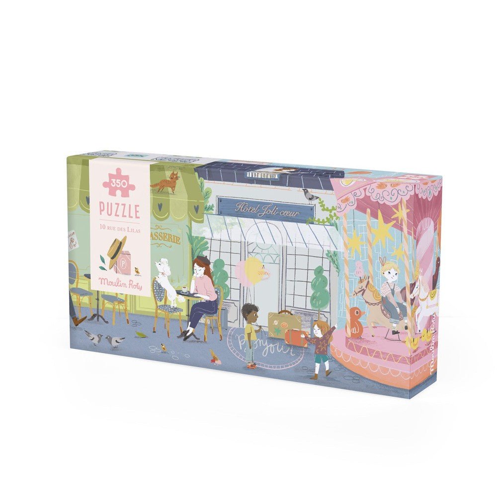 Puzzle panoramique 10 Rue des Lilas Paris (350 pcs) - Casse - têtes - Boutique LeoLudo - Moulin Roty