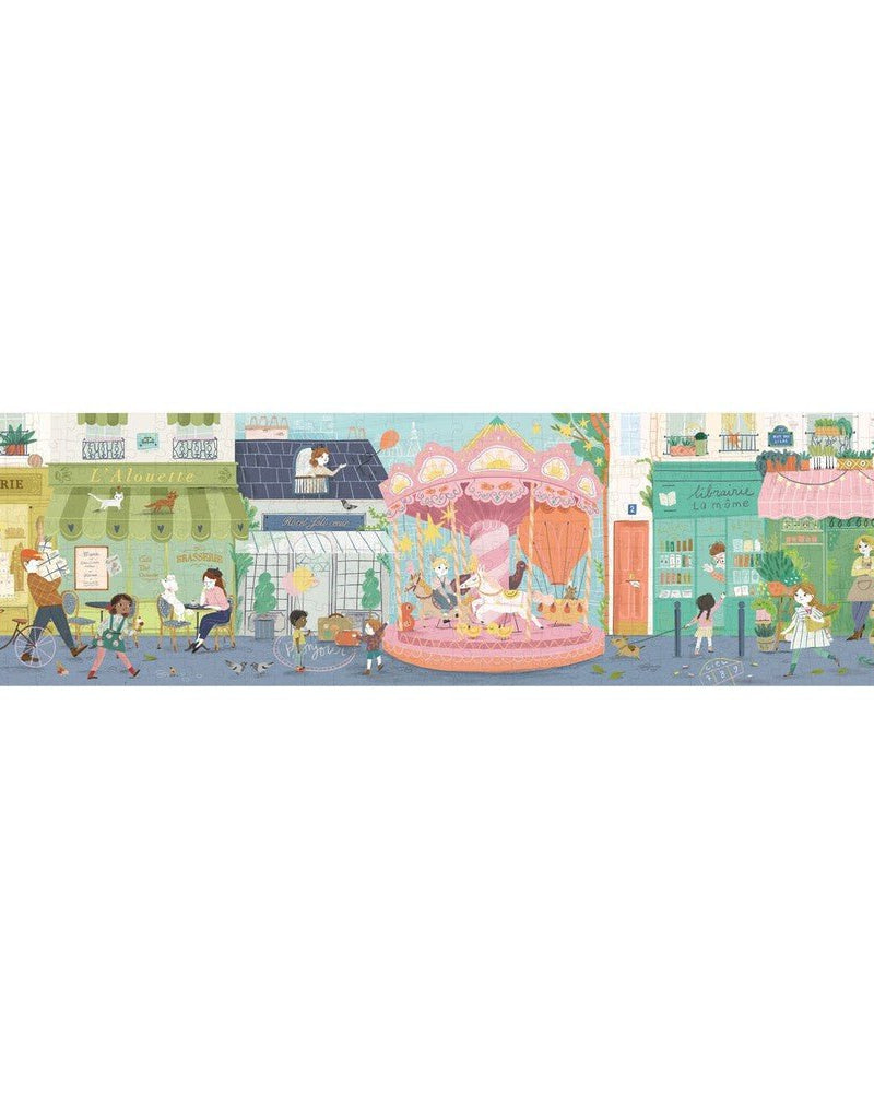 Puzzle panoramique 10 Rue des Lilas Paris (350 pcs) - Casse - têtes - Boutique LeoLudo - Moulin Roty