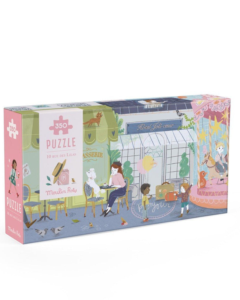 Puzzle panoramique 10 Rue des Lilas Paris (350 pcs) - Casse - têtes - Boutique LeoLudo - Moulin Roty
