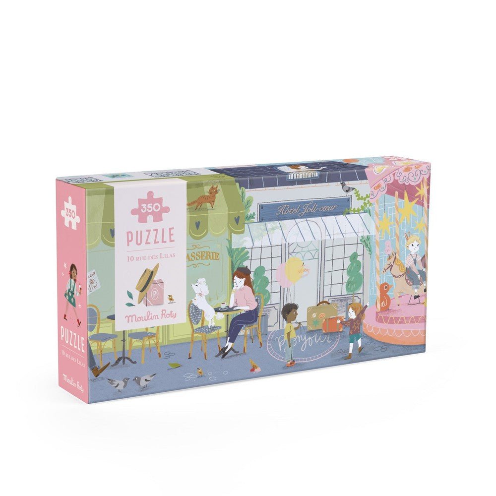 Puzzle panoramique 10 Rue des Lilas Paris (350 pcs) - Casse - têtes - Boutique LeoLudo - Moulin Roty