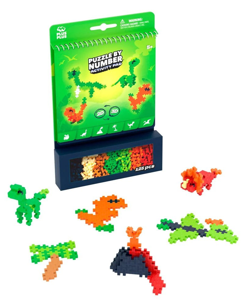 Puzzle par numéro - Carnet d'activités - Dinosaures (125pcs) - Jeux de construction - Boutique LeoLudo - Plus - Plus