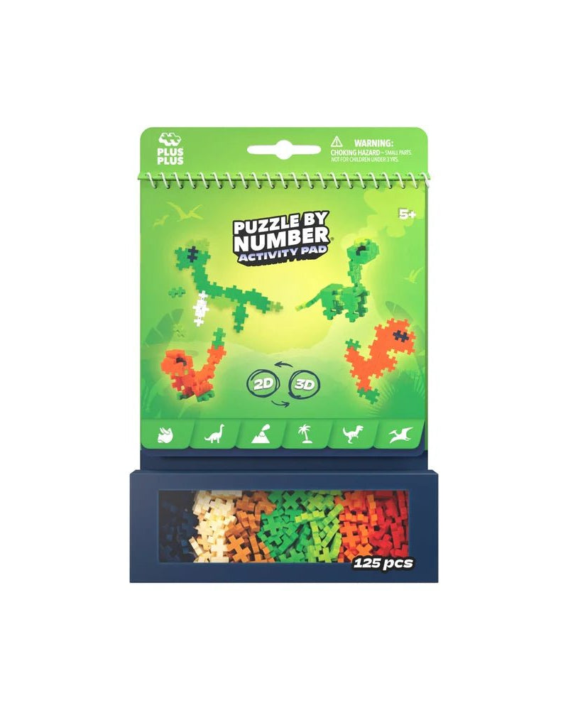 Puzzle par numéro - Carnet d'activités - Dinosaures (125pcs) - Jeux de construction - Boutique LeoLudo - Plus - Plus