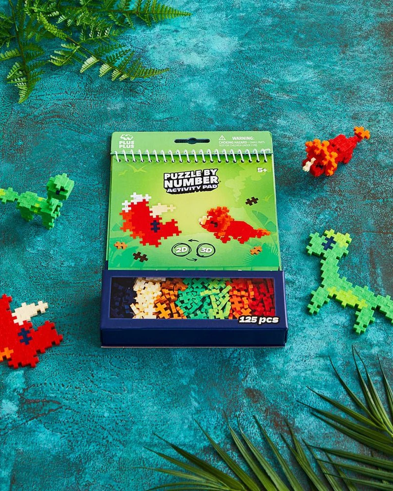 Puzzle par numéro - Carnet d'activités - Dinosaures (125pcs) - Jeux de construction - Boutique LeoLudo - Plus - Plus