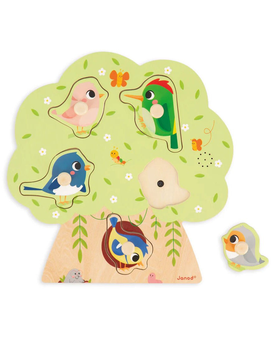Puzzle sonore à encastrement – Les oiseaux Janod - Casse - têtes - Boutique LeoLudo - Janod
