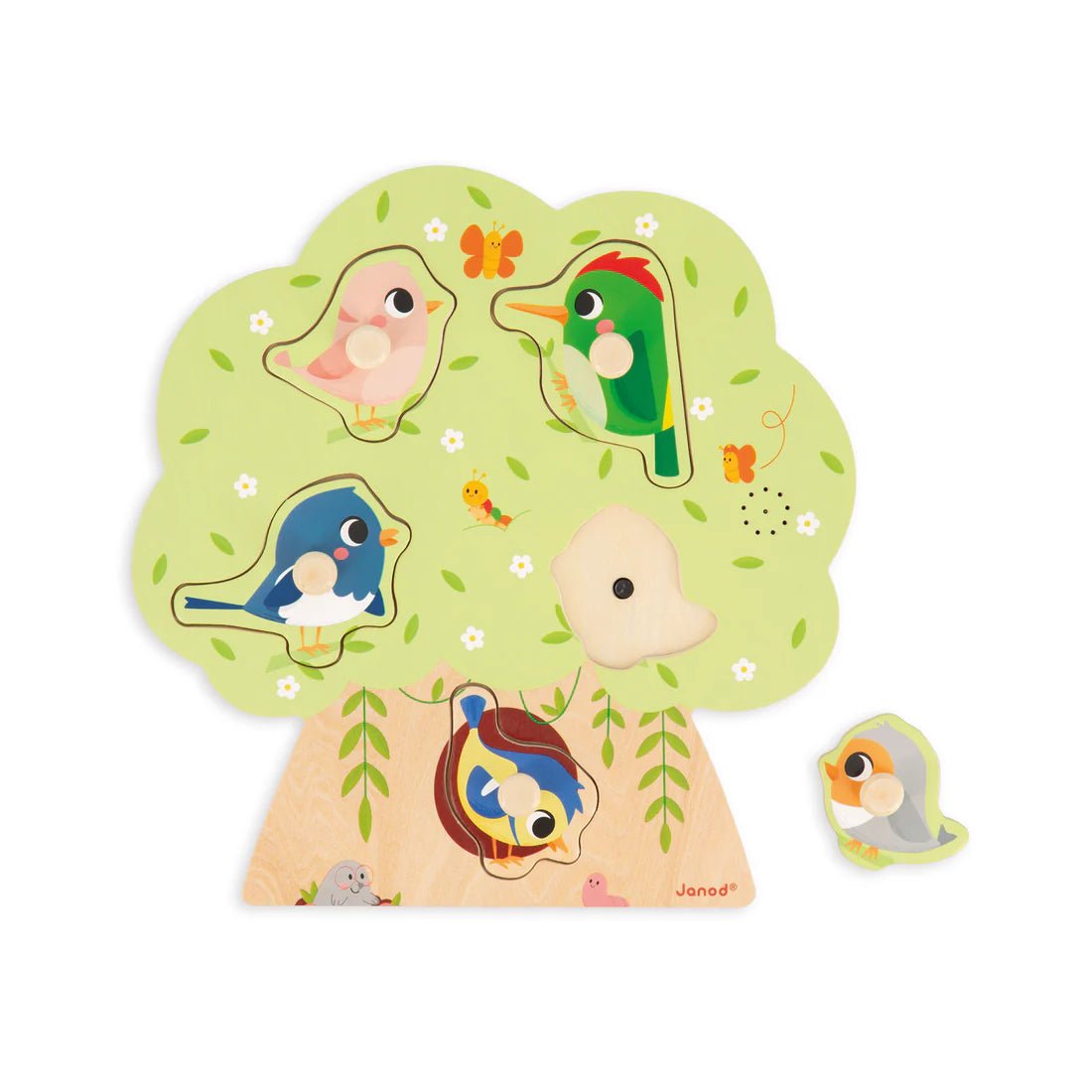 Puzzle sonore à encastrement – Les oiseaux Janod - Casse - têtes - Boutique LeoLudo - Janod