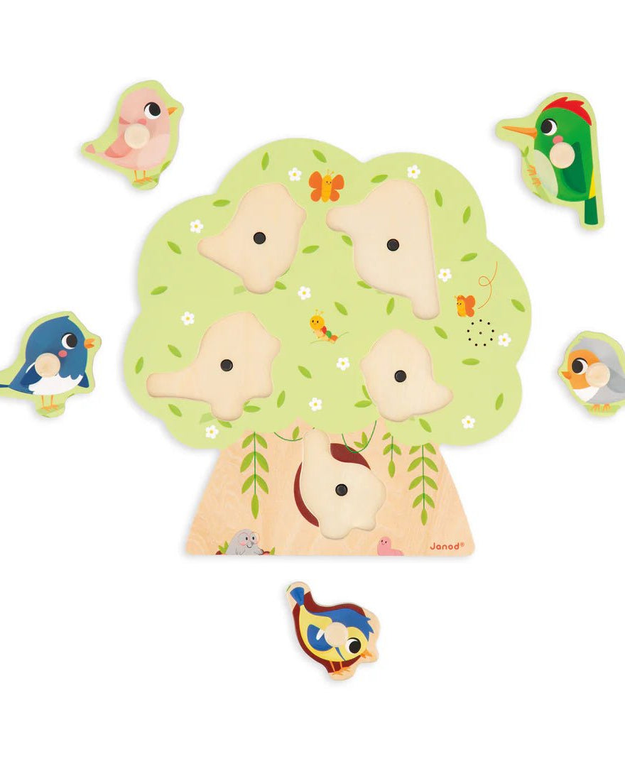 Puzzle sonore à encastrement – Les oiseaux Janod - Casse - têtes - Boutique LeoLudo - Janod