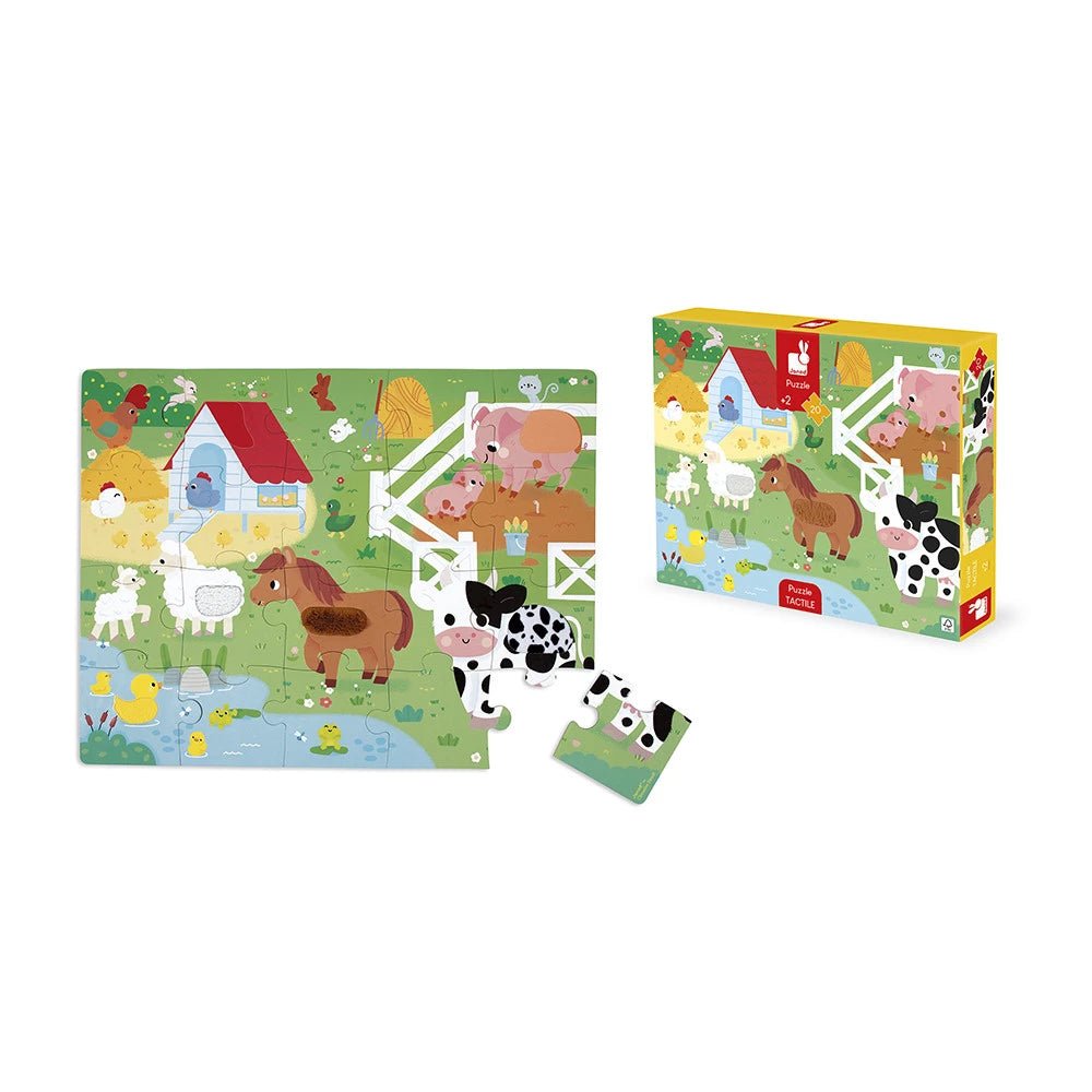 Puzzle tactile - Animaux de la ferme (20 pcs) - Casse - têtes - Boutique LeoLudo - Janod